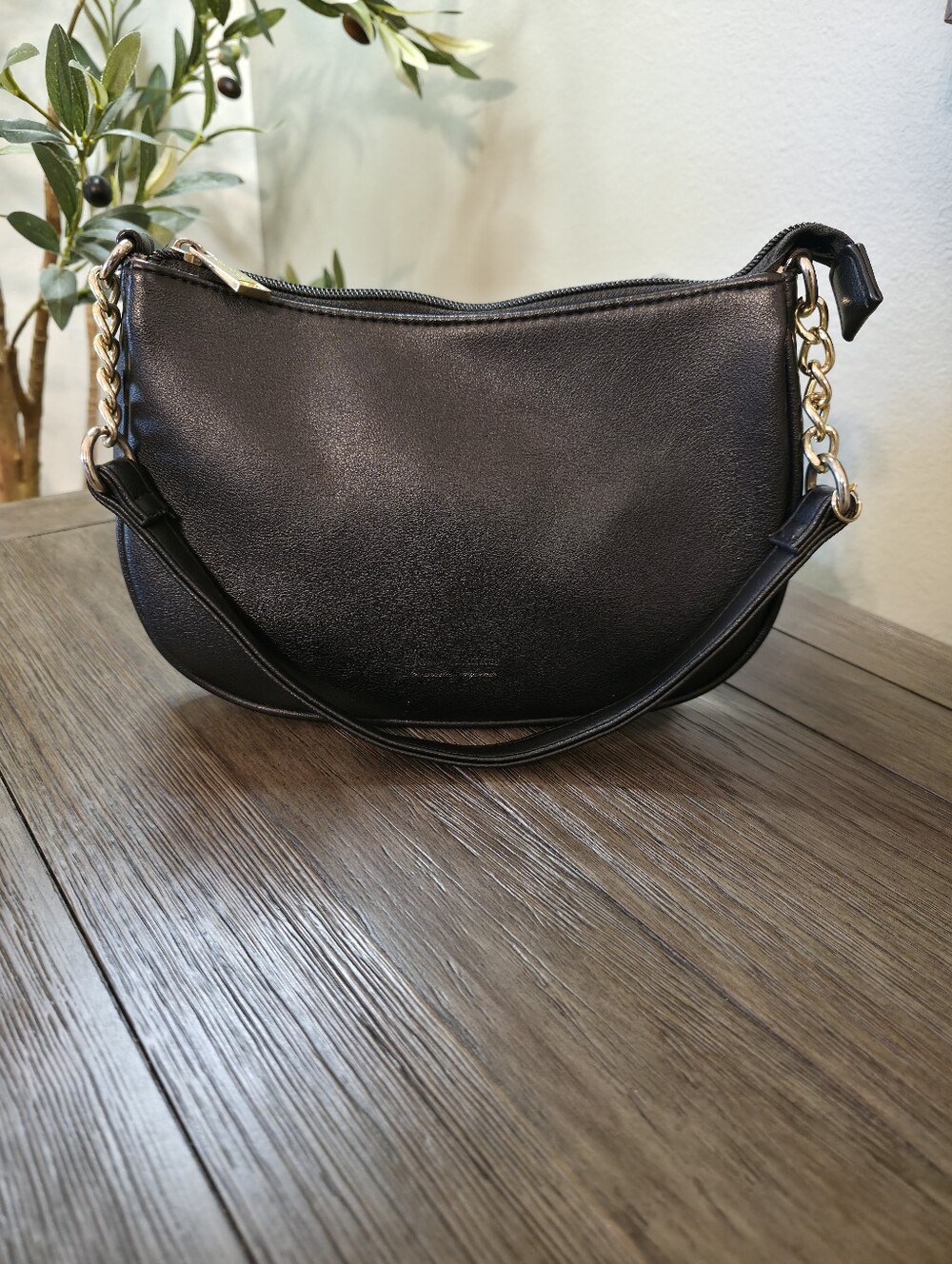Juicy Couture Black Shoulder Bag with Gold Chain Detail